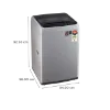 Picture of LG 7Kg Top Load Washing Machine, Smart Inverter Motor, Middle Free Silver