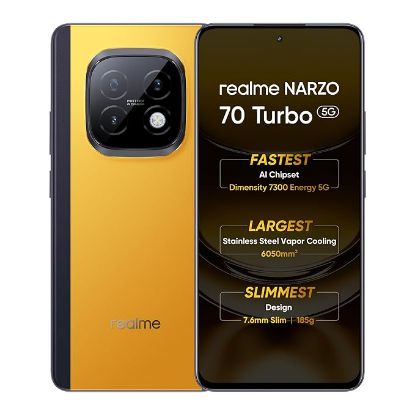 Picture of Realme NARZO 70 Turbo 5G (Turbo Yellow,6GB RAM,128GB Storage) | Segment's Fastest Dimensity 7300 Energy 5G Chipset | Motorsports Inspired Design